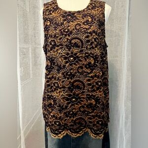 Banana Republic, sleeveless lace shell, Medium